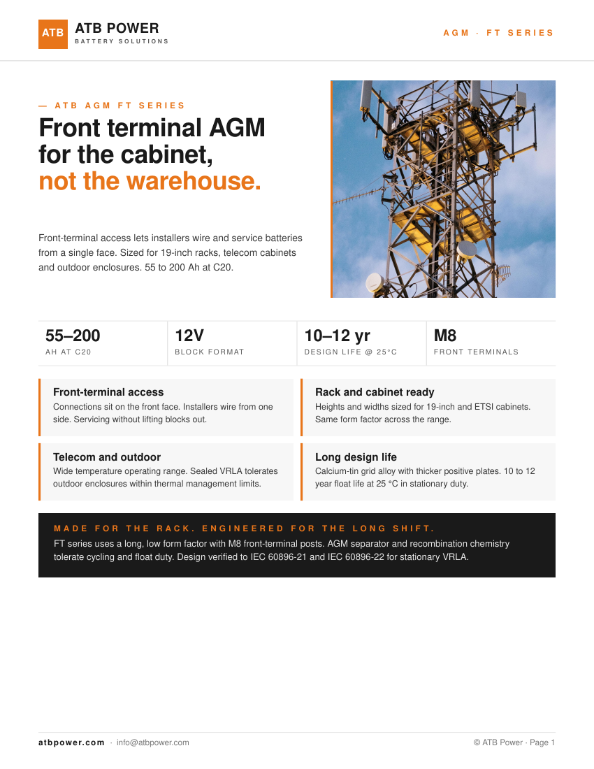 ATB FT Series brochure cover