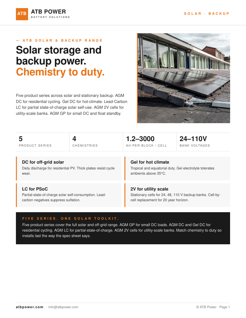 ATB Solar & Backup brochure cover
